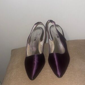Elegant Purple Satin Women's Shoes